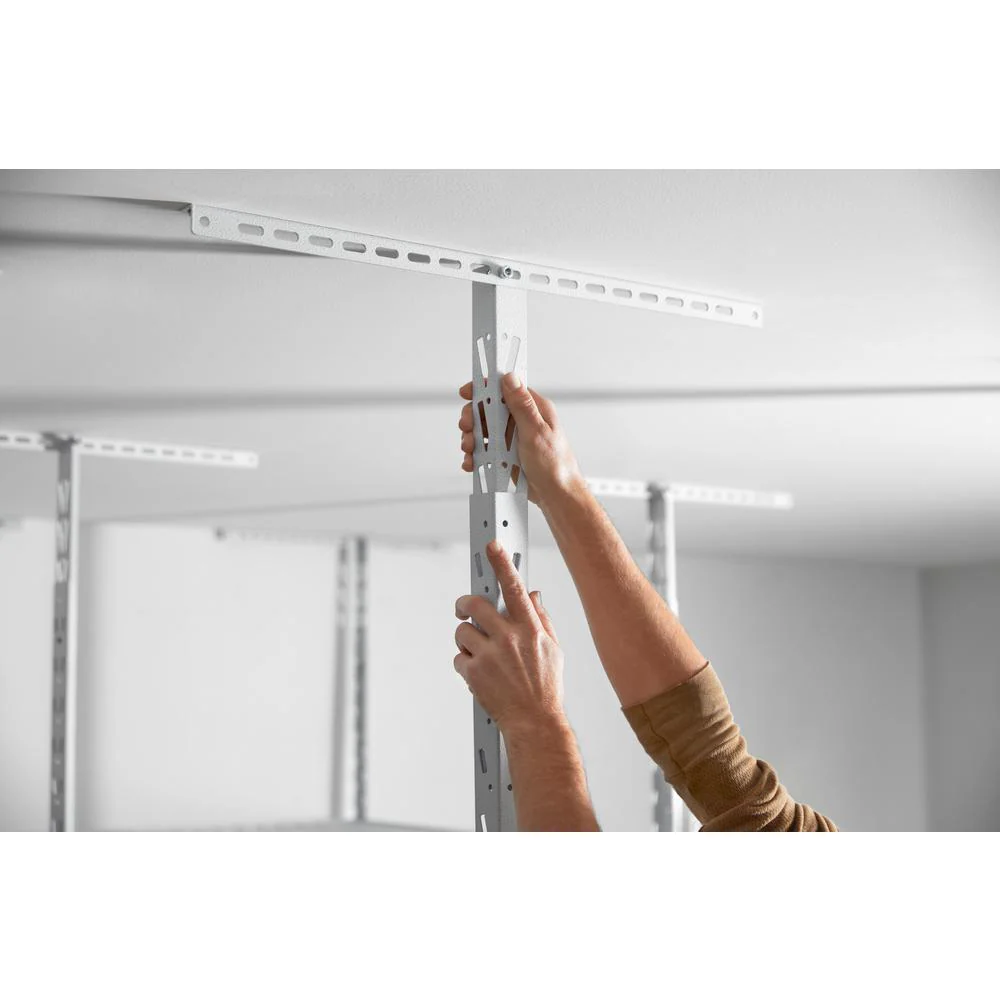 GearLoft 48 in. W x 23 in. - 37 in. H x 96 in. L Overhead Garage Storage Rack in Hammered White - Image 3