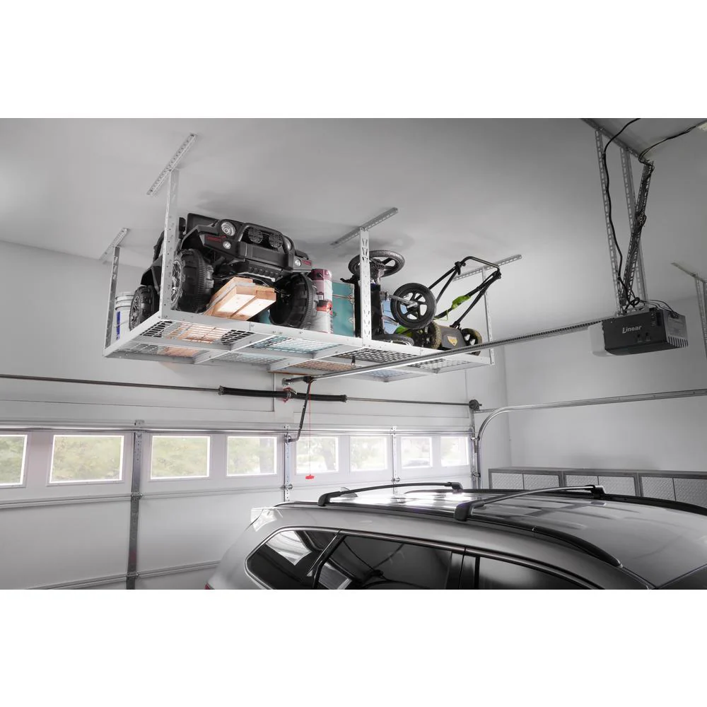 GearLoft 48 in. W x 23 in. - 37 in. H x 96 in. L Overhead Garage Storage Rack in Hammered White - Image 7