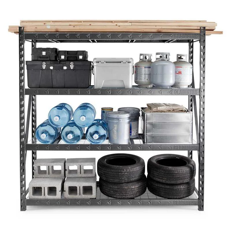 GLADIATOR 90" X 90" HEAVY DUTY MEGA RACK WITH FOUR ADJUSTABLE SHELVES - Image 4