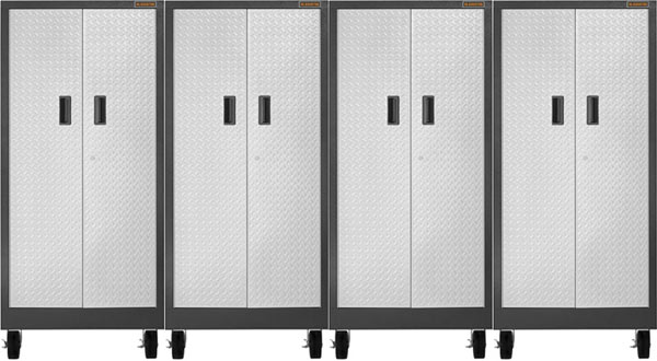 Gladiator GATB302DRG Welded Steel Tall GearBox Garage Storage Cabinet 4 Pack