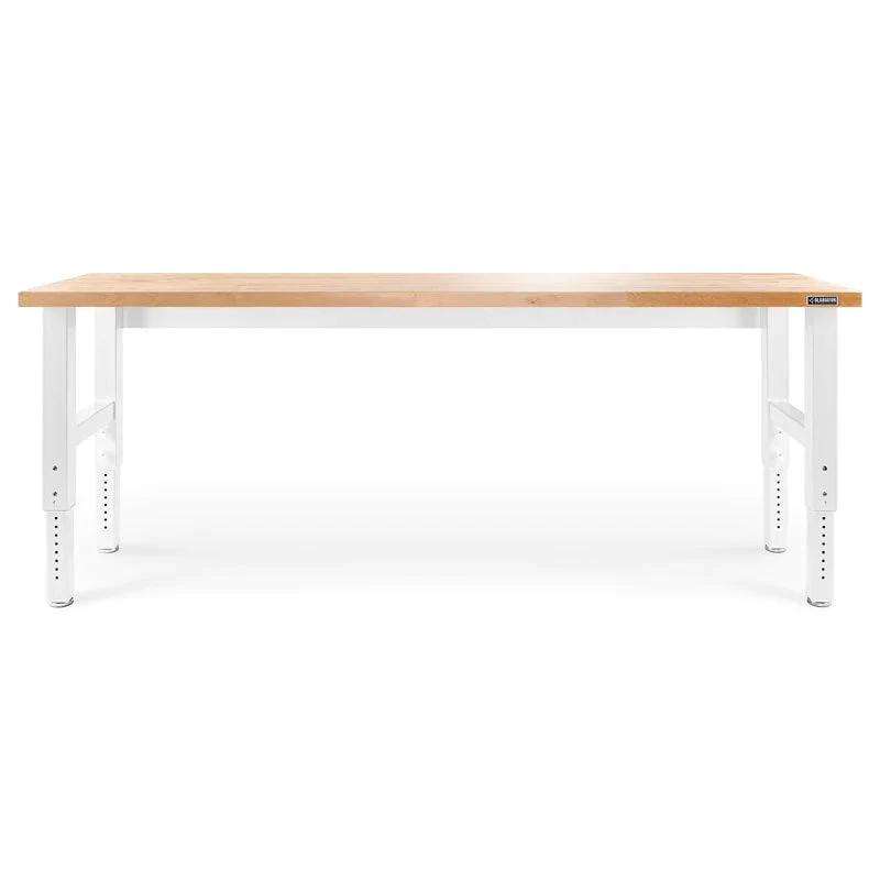 Gladiator Premier White 8 ft Adjustable Height Hardwood Workbench