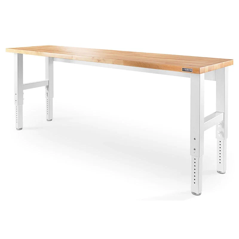 Gladiator Premier White 8 ft Adjustable Height Hardwood Workbench - Image 2