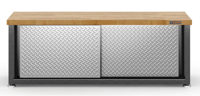 Gladiator Silver Ready to Assemble Storage Shoe Bench - GAGB54SBJG