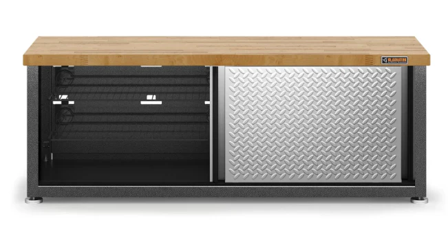 Gladiator Silver Ready to Assemble Storage Shoe Bench - GAGB54SBJG - Image 2