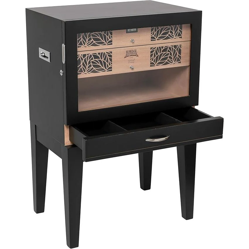 Humidor Supreme Balthazar II Glass Cabinet Humidor End Table - Image 6
