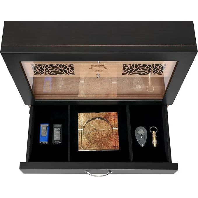 Humidor Supreme Balthazar II Glass Cabinet Humidor End Table - Image 7