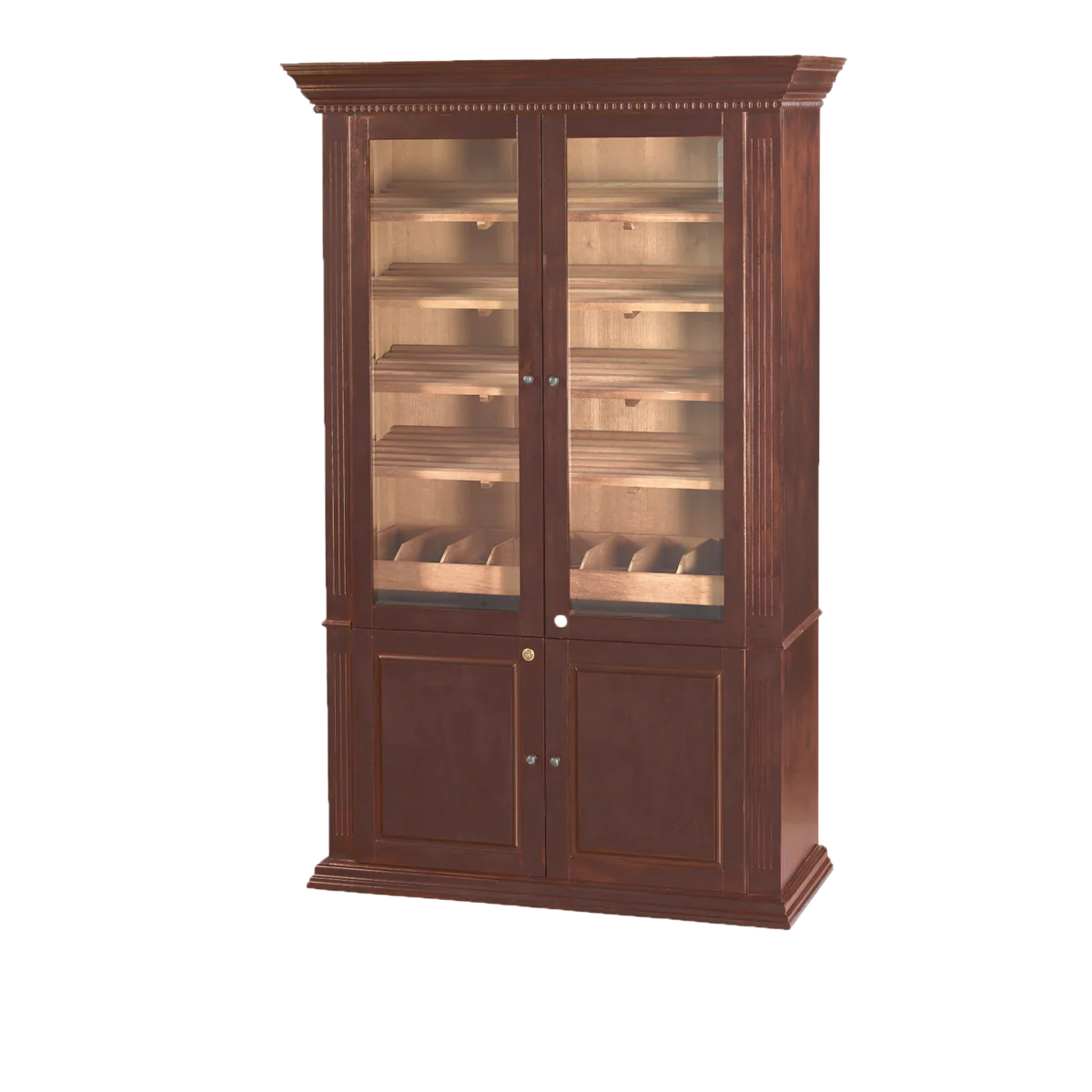 Humidor Supreme Commercial Humidor Cabinet Walnut Finish 5000 Cigar Capacity