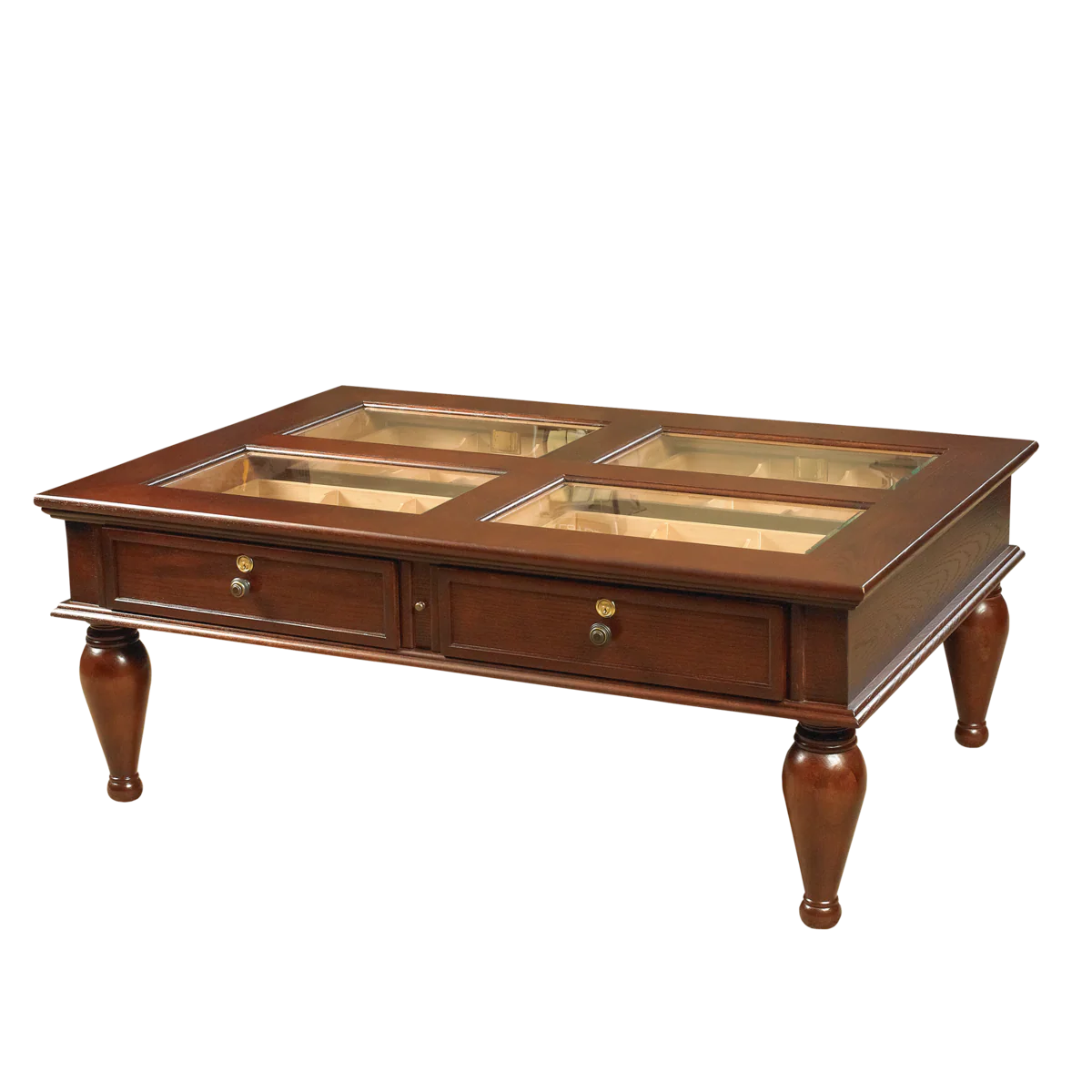 Humidor Supreme Dark Mahogany Coffee Table Humidor with 400 Capacity