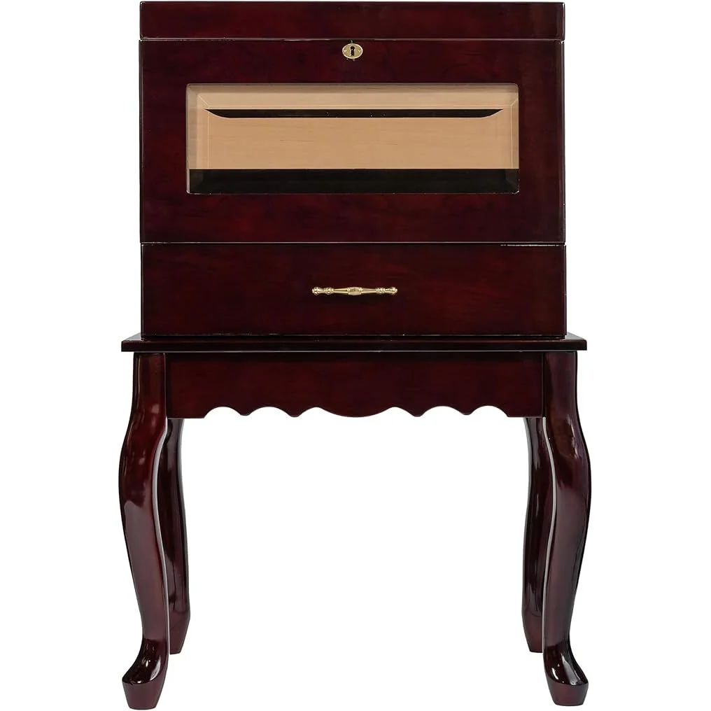 Humidor Supreme Geneve Rosewood Burl End Table Humidor 500 Cigars - Image 4