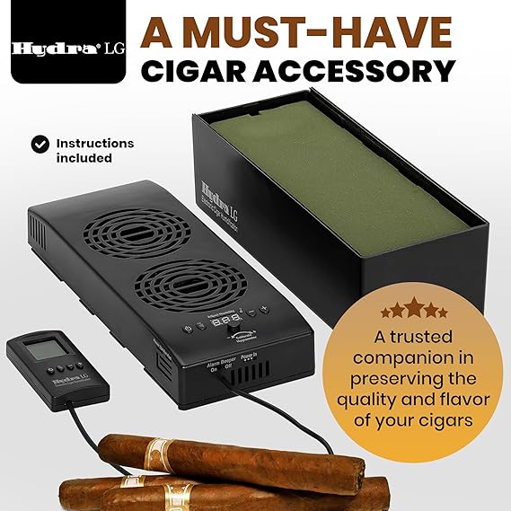 Humidor Supreme Hydra Large Black Electronic Cigar Humidifier Unit - Image 6