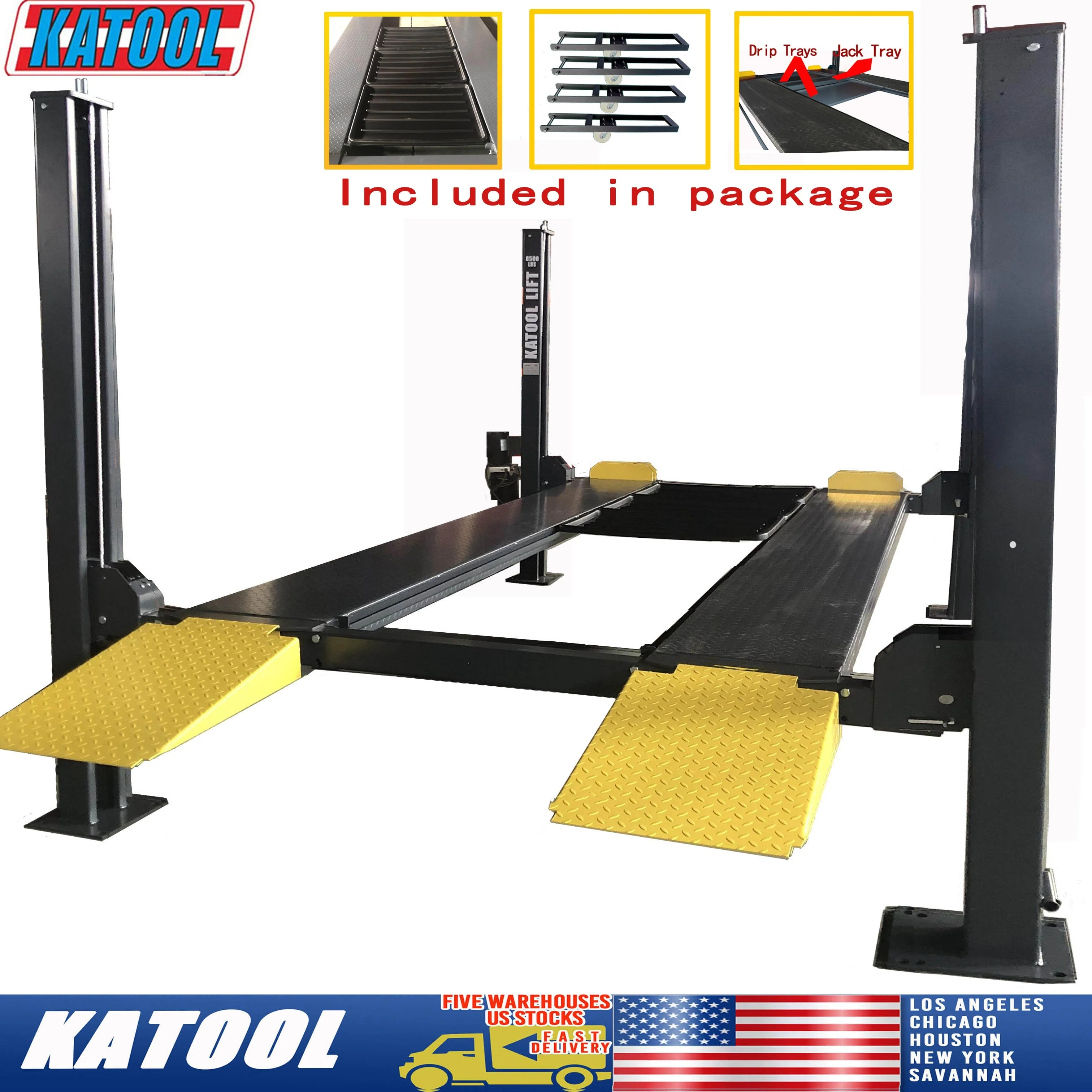 Katool KT-4H850 8,500 lb Four-Post Car Lift Heavy-Duty Garage Parking Lift - Image 4