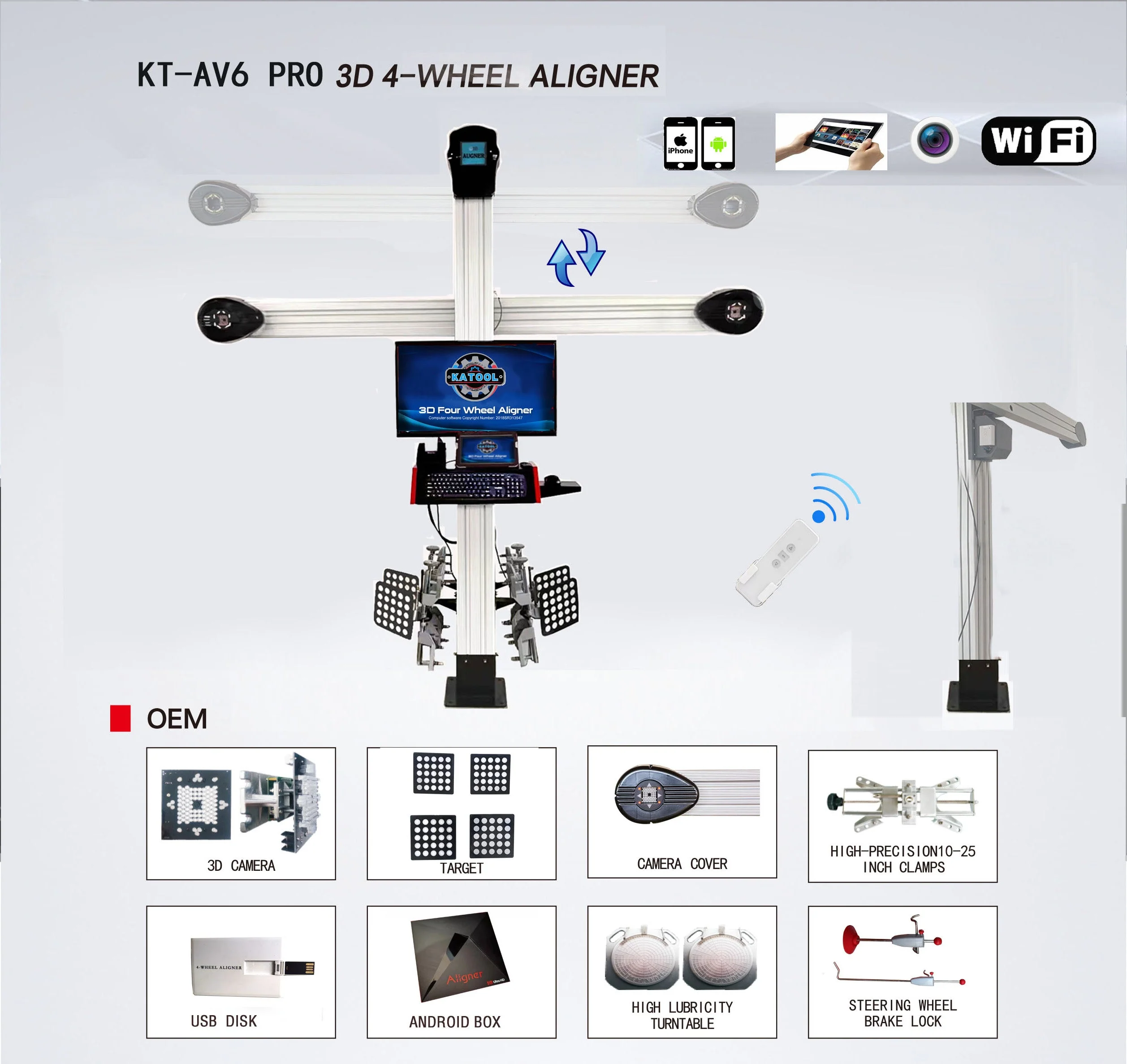 Katool KT-AV6 Pro 3D Wheel Alignment Machine for Scissor Lift - Image 10