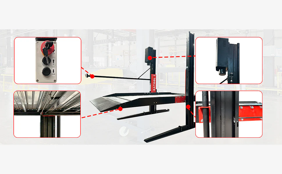 Katool KT-P2700 6600 lbs Two Post Floor Plate Car Parking Lift - Image 18