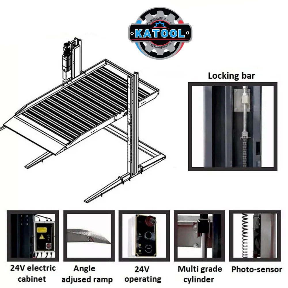 Katool KT-P2700 6600 lbs Two Post Floor Plate Car Parking Lift - Image 23