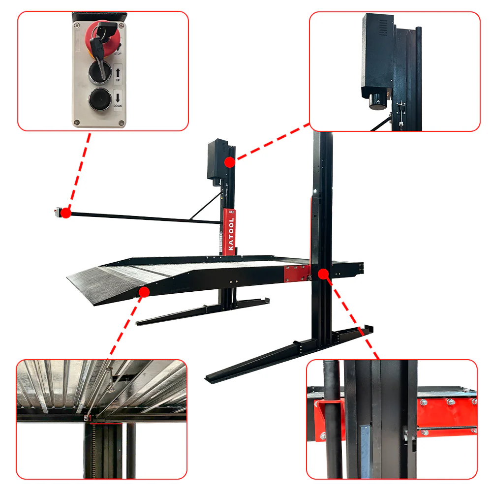 Katool KT-P2700 6600 lbs Two Post Floor Plate Car Parking Lift - Image 5