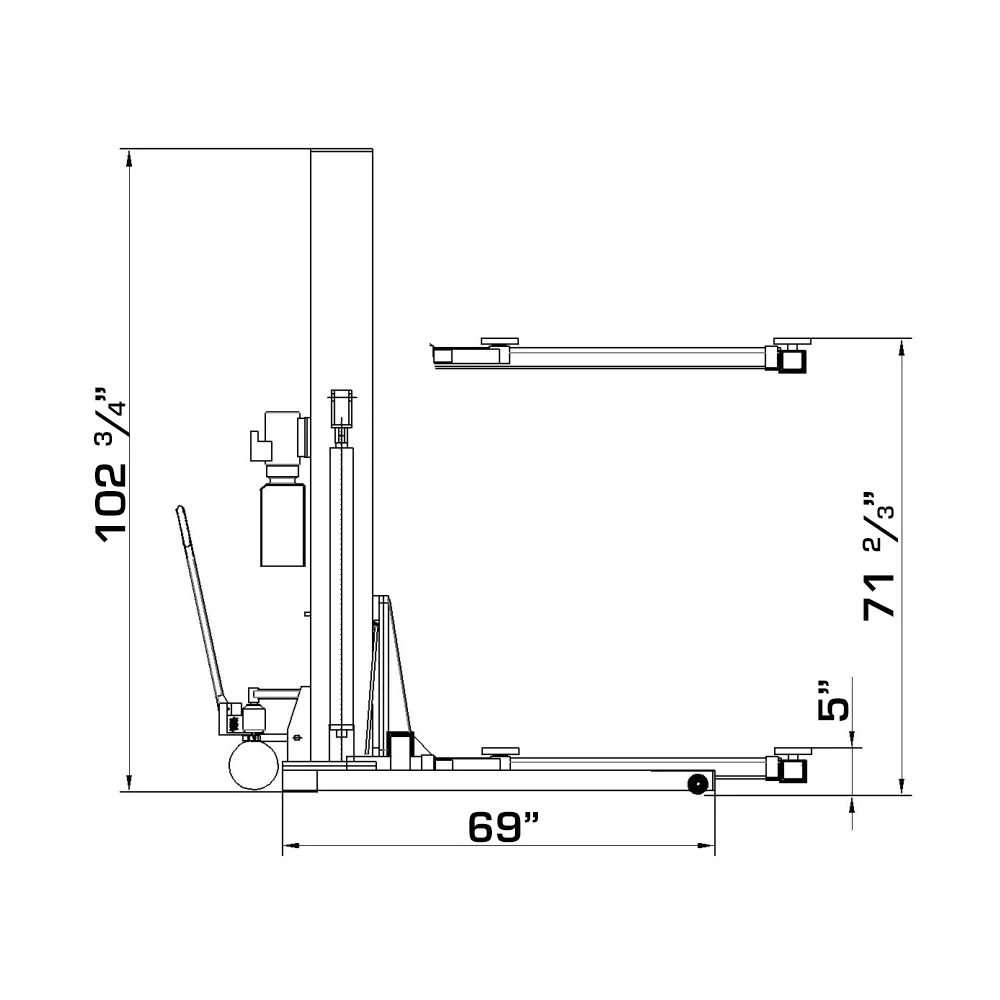 Katool KT-SPL700 7,000 lb Portable Single-Post Vehicle Lift 110V Hydraulic - Image 12
