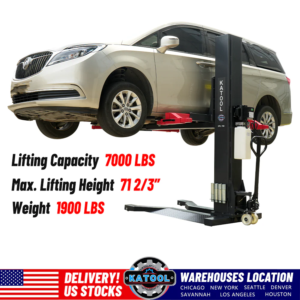 Katool KT-SPL700 7,000 lb Portable Single-Post Vehicle Lift 110V Hydraulic - Image 4