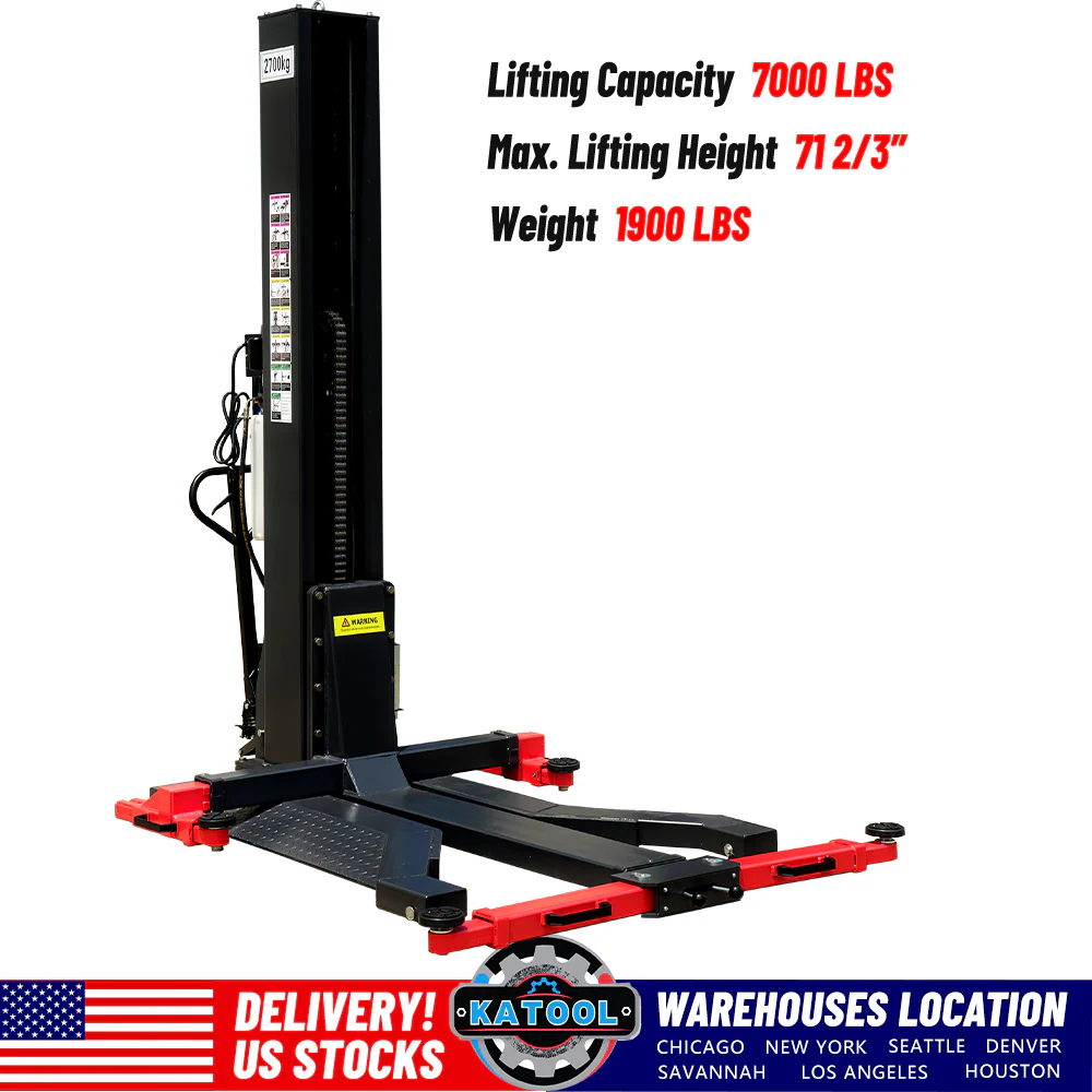 Katool KT-SPL700 7,000 lb Portable Single-Post Vehicle Lift 110V Hydraulic - Image 7