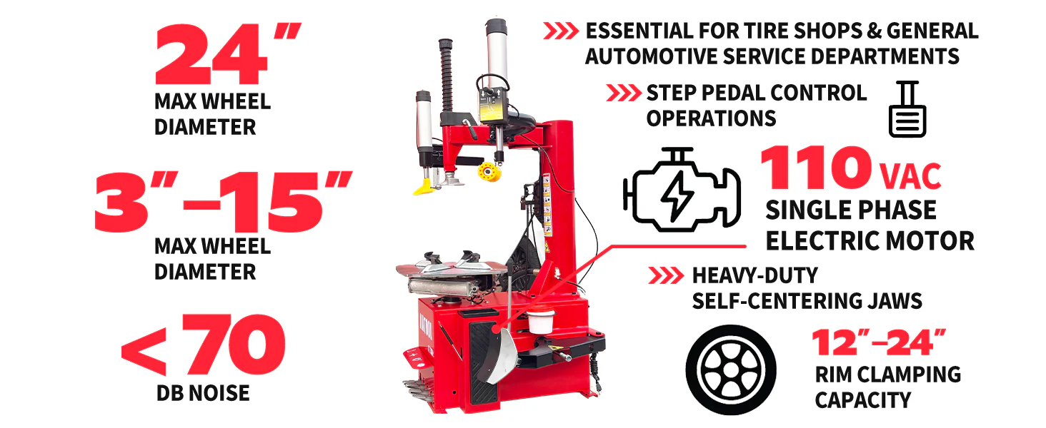 Katool KT-T830 Wheel Clamp Tire Changer Machine 41in Capacity - Image 16