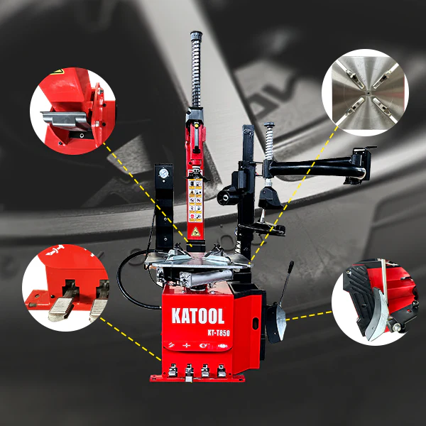 Katool KT-T850 Tilt-Arm Wheel Clamp Tire Changer Machine 47-inch Capacity - Image 5