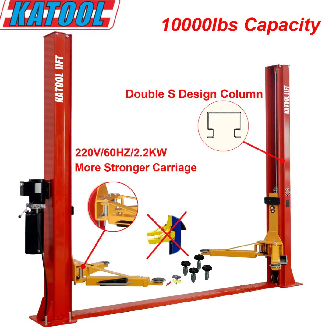 Katool KT-H100 Two-Post Vehicle Lift 10,000 lb Capacity Commercial Garage Lift - Image 2