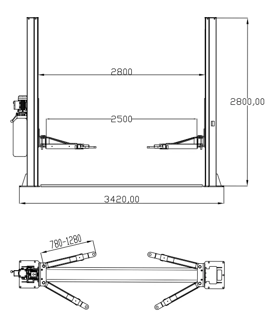 Katool KT-H105 Two-Post Automotive Lift 10,000 lb Capacity Hydraulic - Image 7