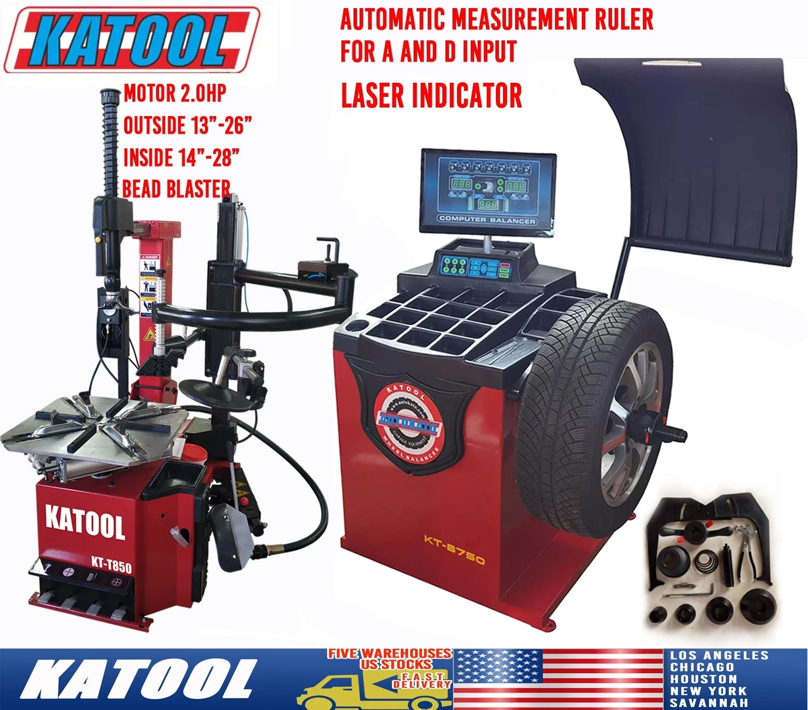 Katool KT-T850 Tire Changer and KT-B750 Wheel Balancer Combo - Image 4