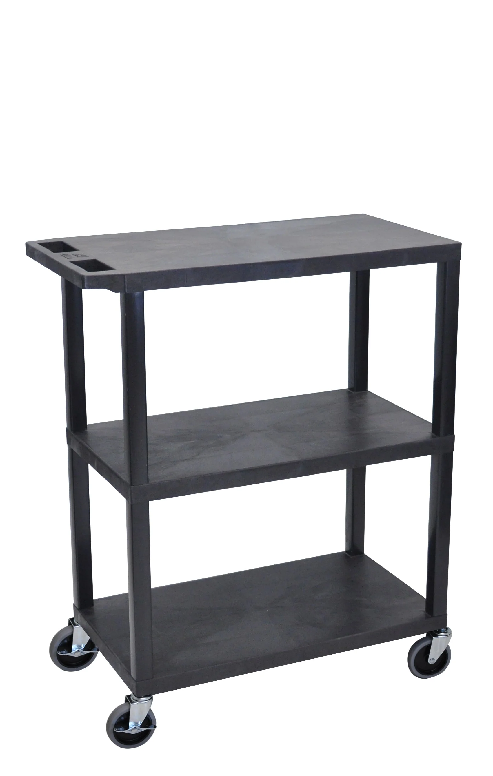 Luxor 3 Flat Shelves Black Presentation Station