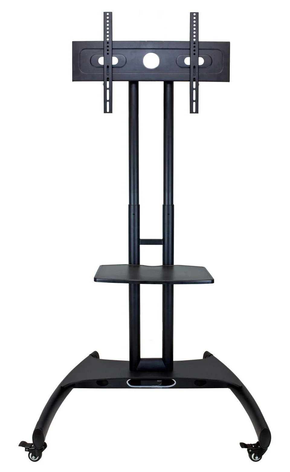 Luxor Adjustable Height Rolling Flat Panel Cart W/ Accessory Shelf