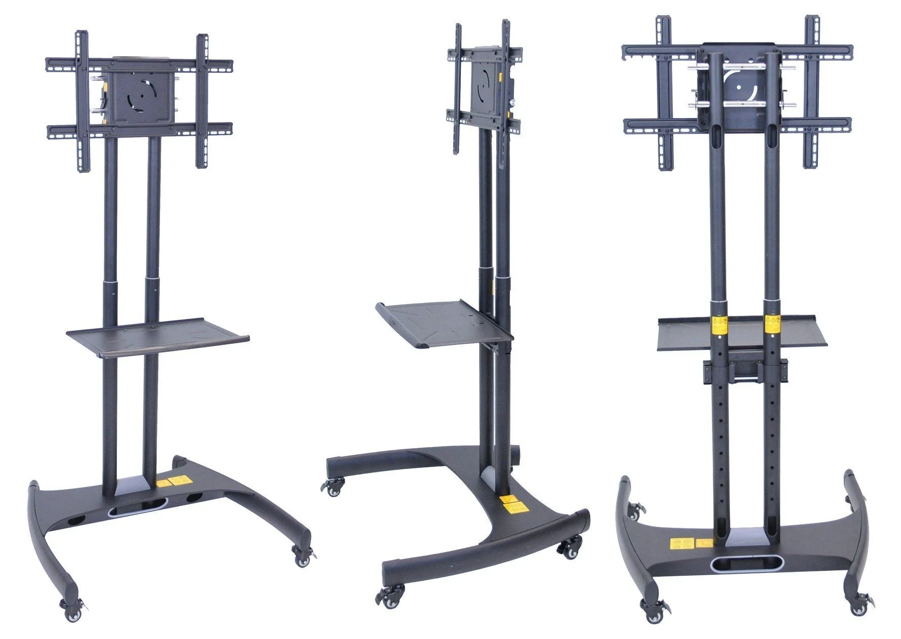 Luxor Adjustable Height Rolling Flat Panel Cart W/ Accessory Shelf - Image 14