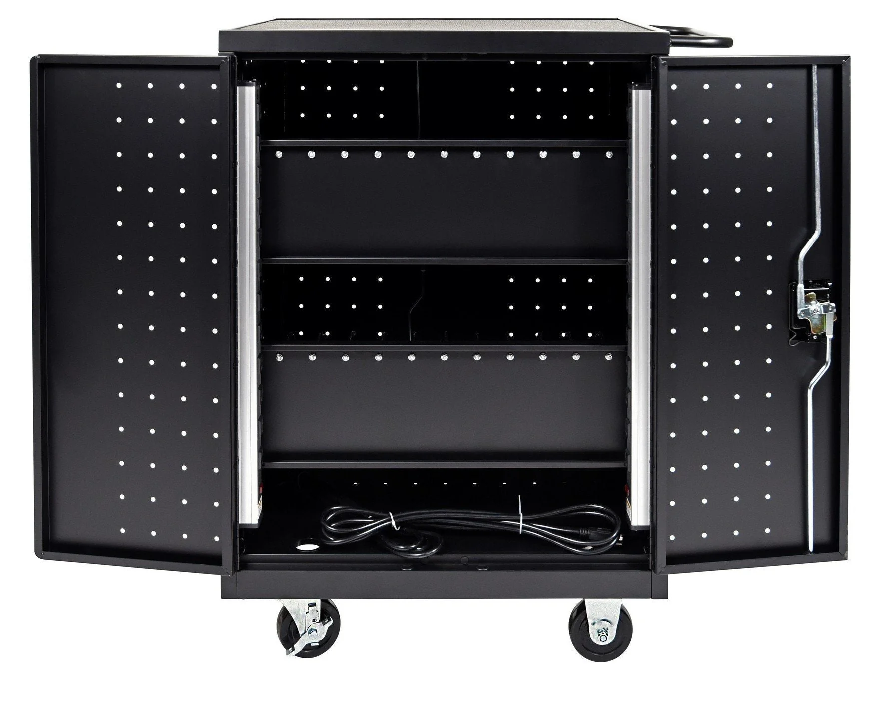 Luxor Black 24 Laptop Computer Charging Cart - Image 3