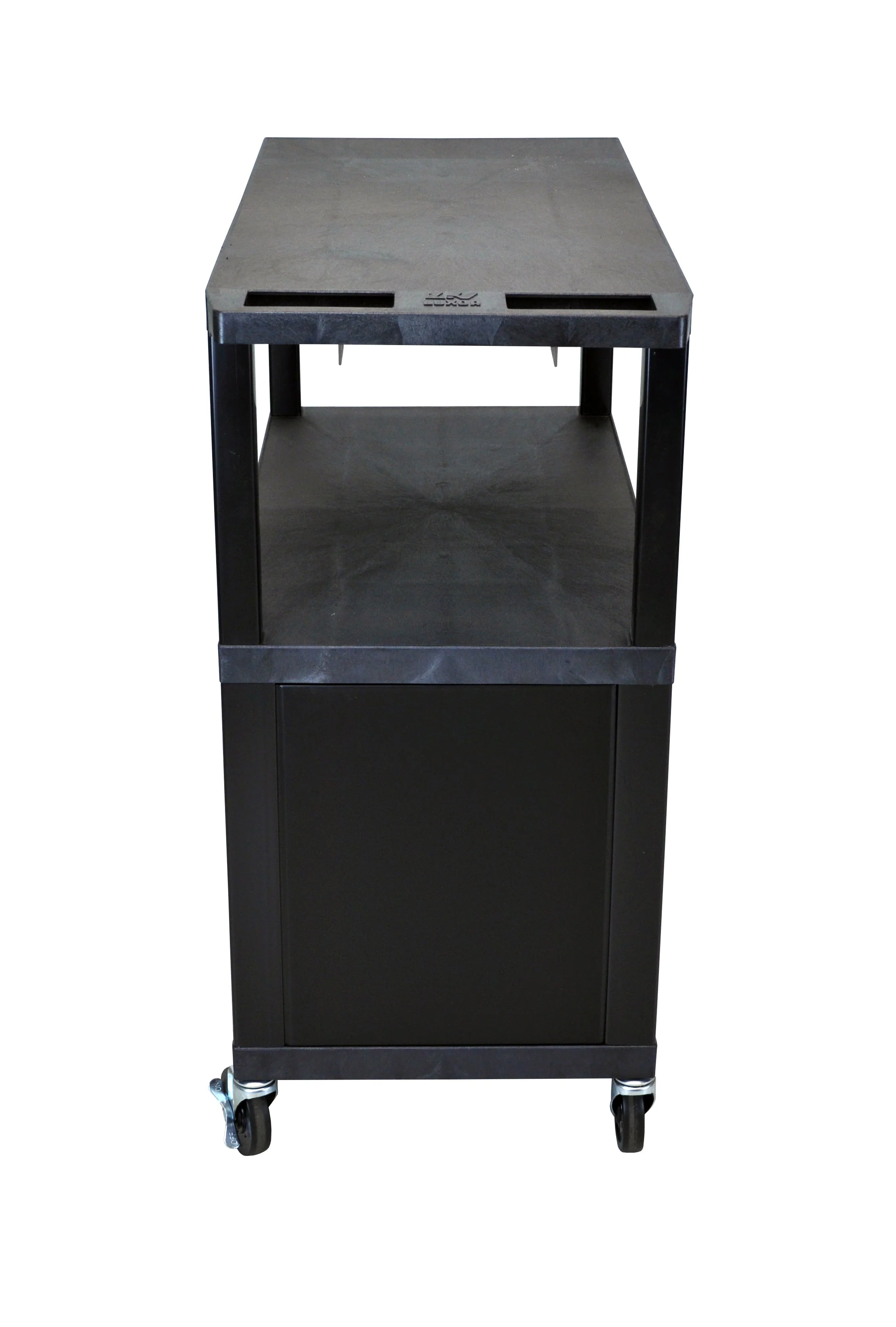 Luxor Black EC38C-B 18x32 Cart W/ 3 Shelves and Cabinet - Image 2