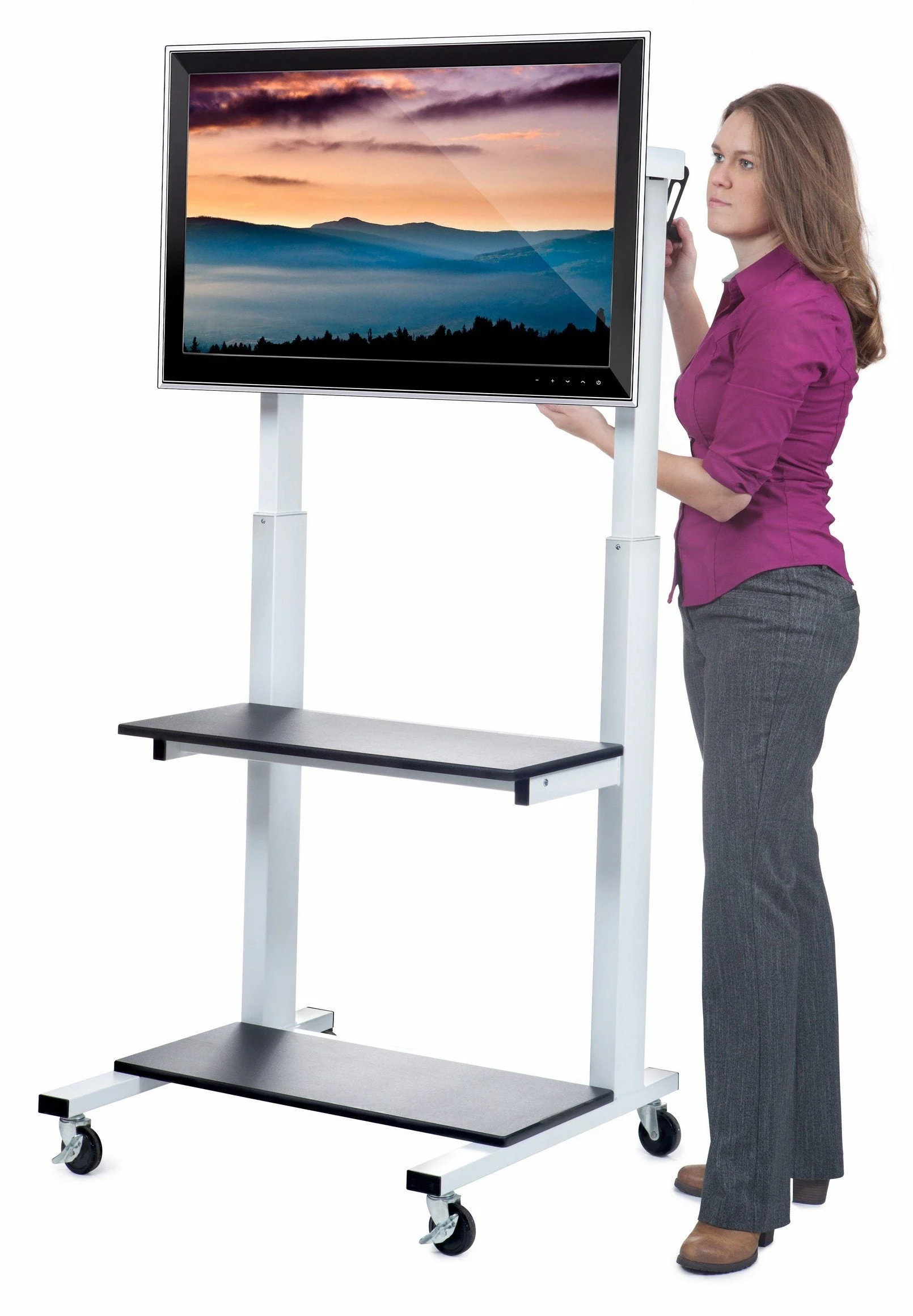 Luxor CLCD Crank Adjustable Flat Panel TV Cart - Image 3