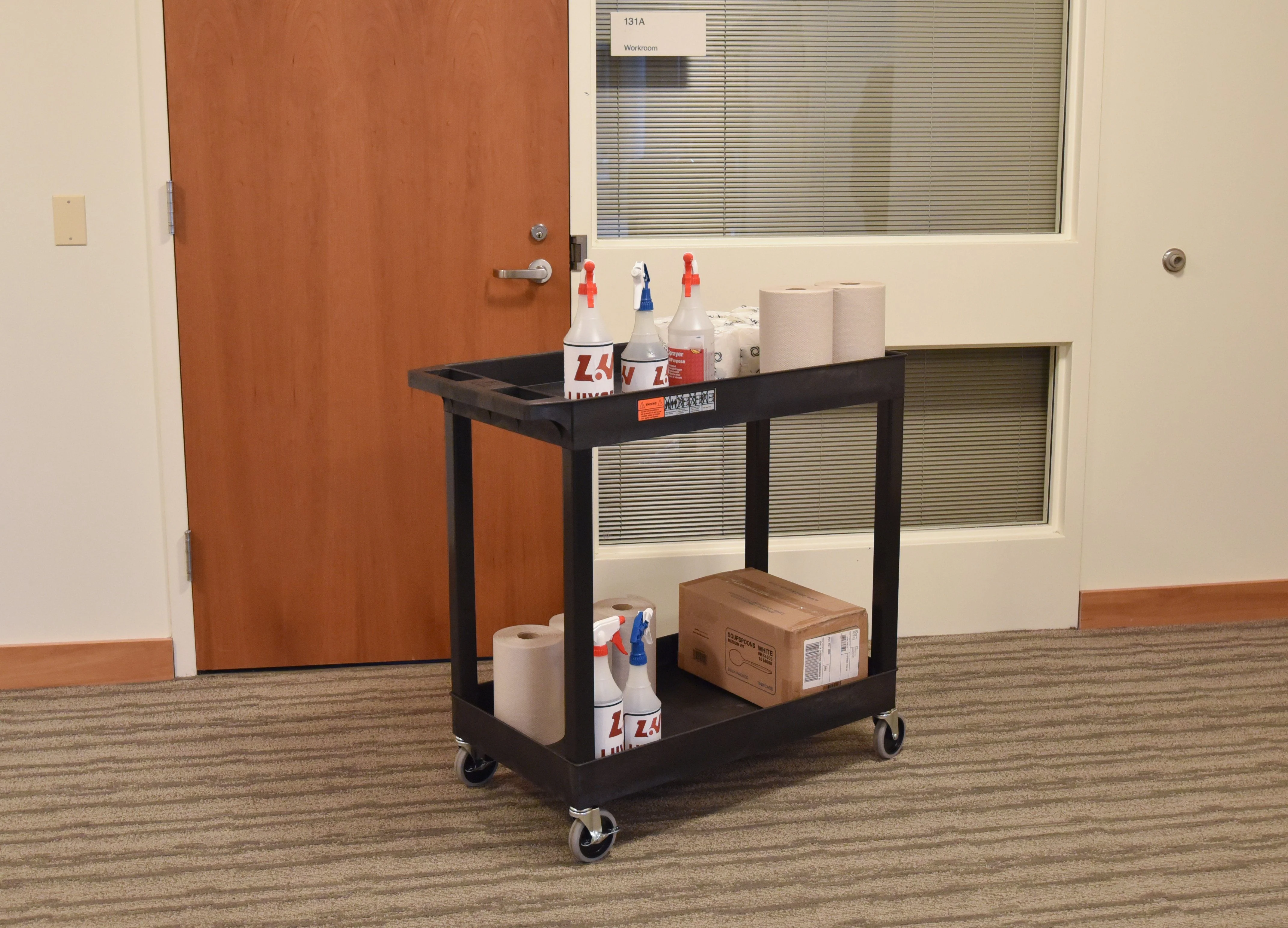 Luxor High Capacity 2 Tub Shelves Cart in Black - Image 6