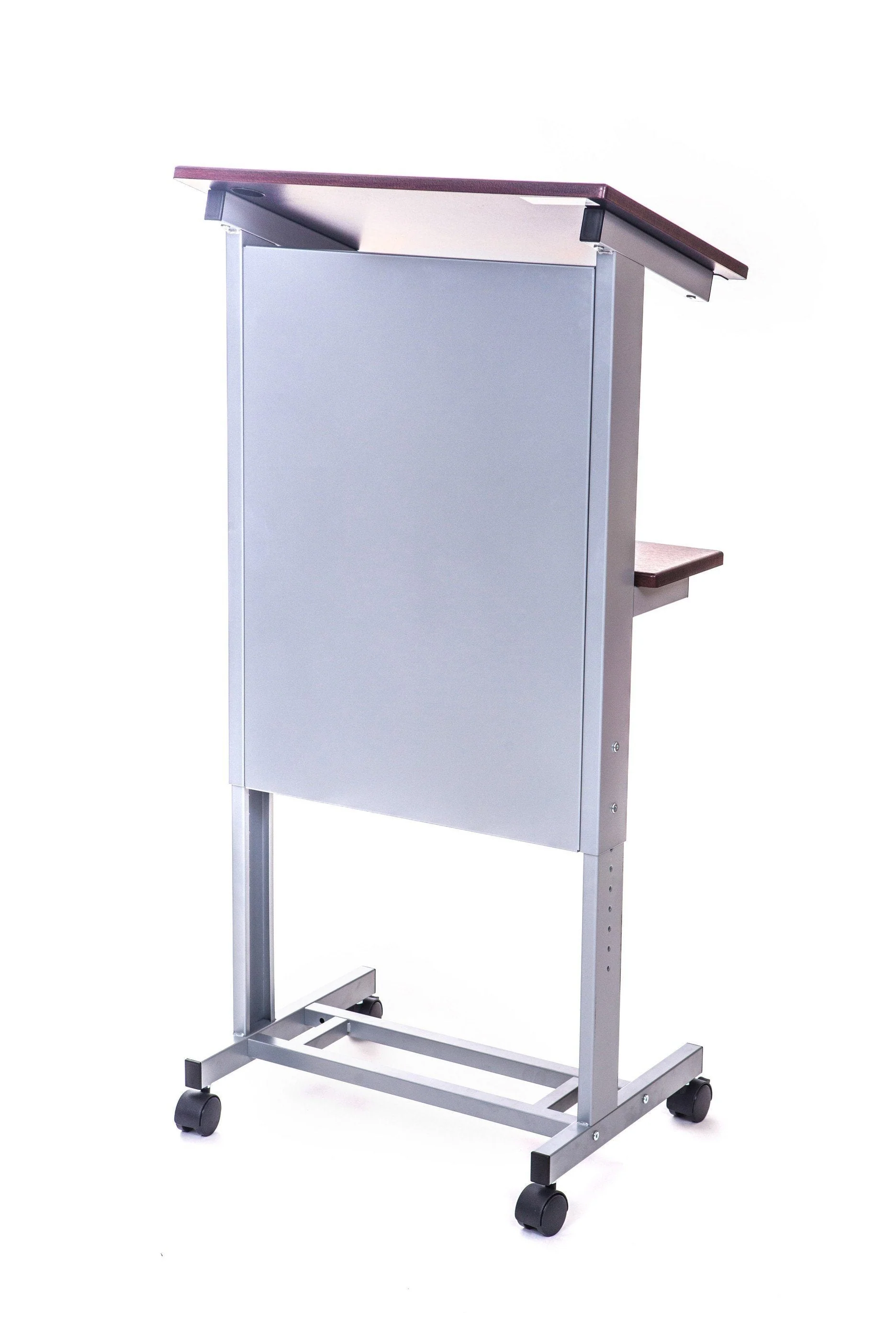 Luxor LX-ADJ-DW Adjustable Height Lectern Podium Mobile Presentation Station.