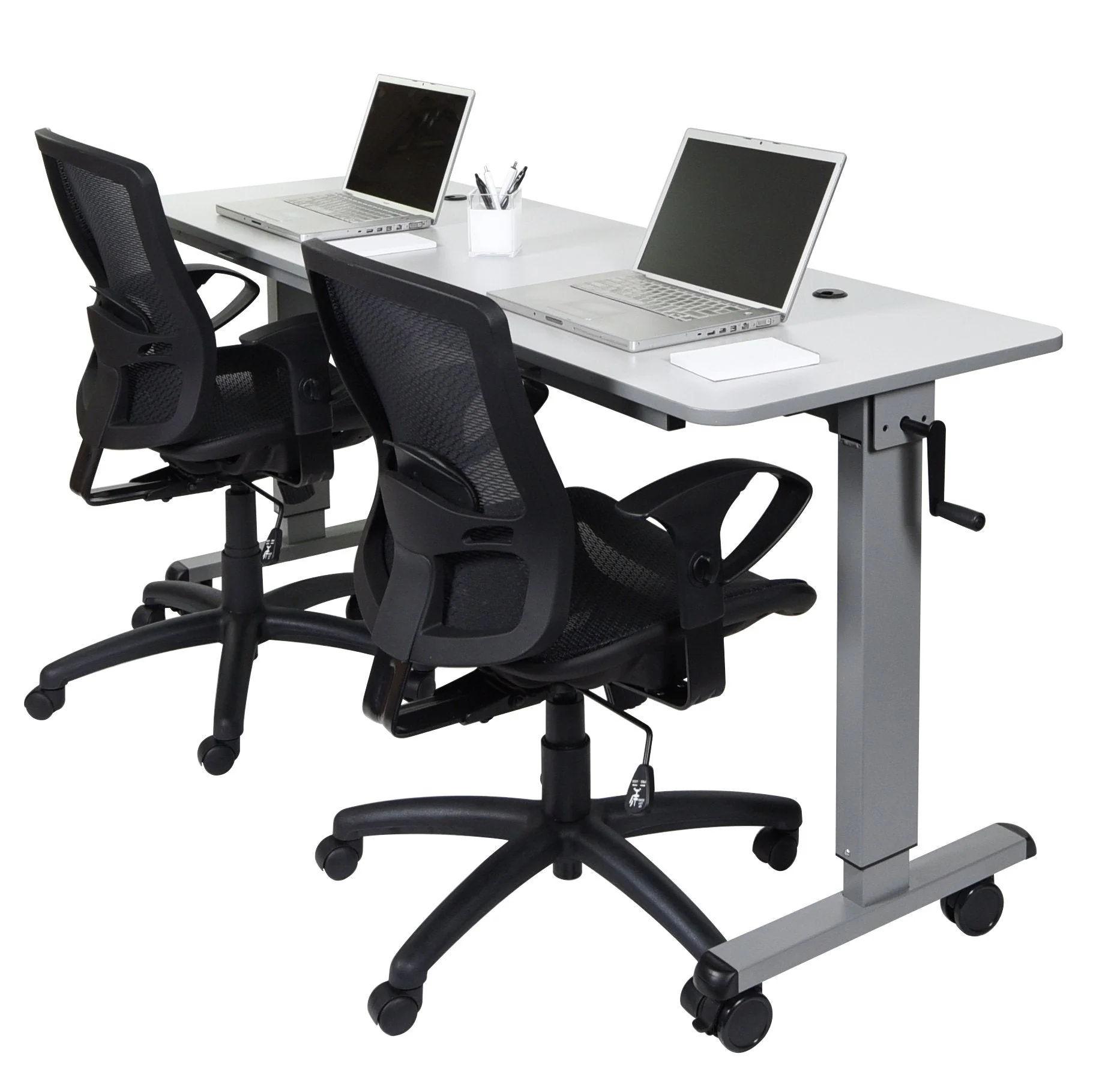 Luxor STAND-NESTC-60 is a 60" Adjustable flip top Table wih a Crank Handle - Image 5