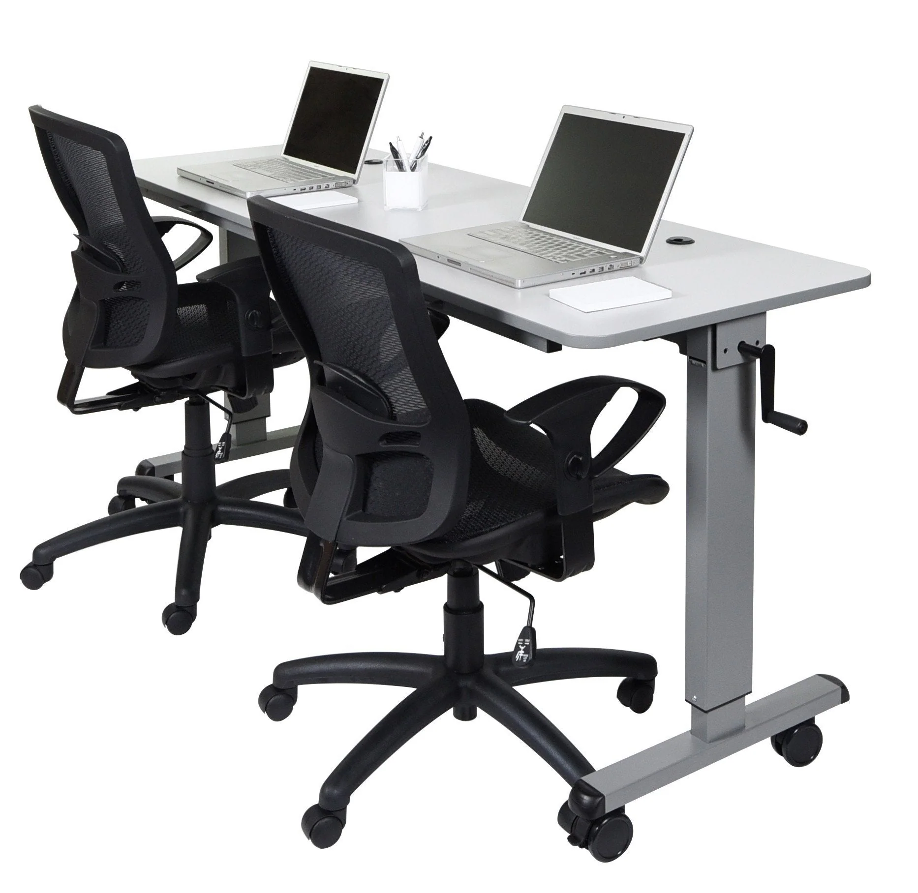 Luxor STAND-NESTC-60 is a 60" Adjustable flip top Table wih a Crank Handle - Image 6