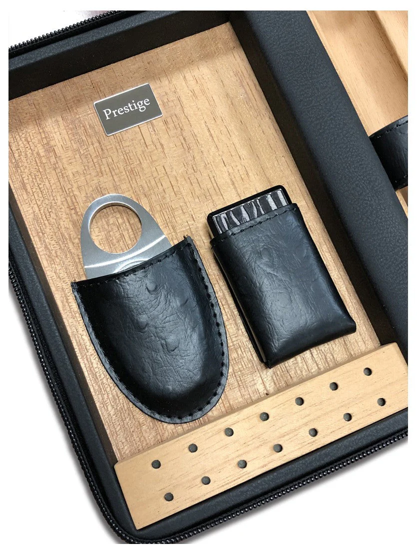 Prestige Import Group Manhattan Leather Travel Humidor Case with Cedar Lining, Accessories - Image 2