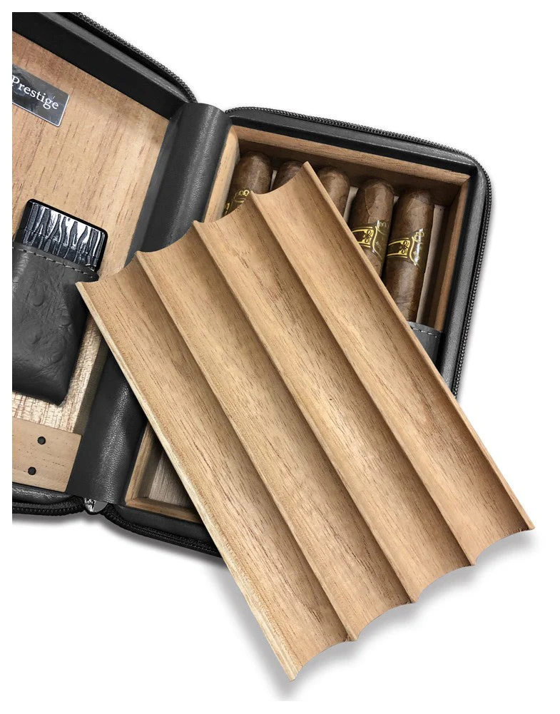 Prestige Import Group Manhattan Leather Travel Humidor Case with Cedar Lining, Accessories - Image 4