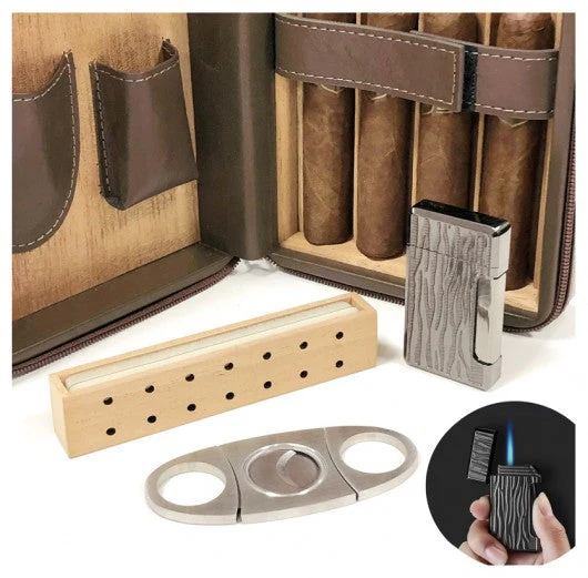 Prestige Import Group Manhattan Leather Travel Humidor Case with Cedar Lining, Accessories - Image 8