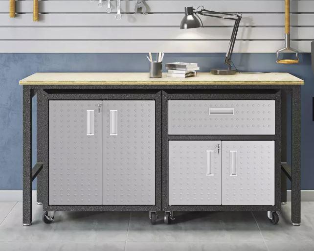 Manhattan Comfort Fortress 3 Piece Set and Worktable 2.0 - Image 3
