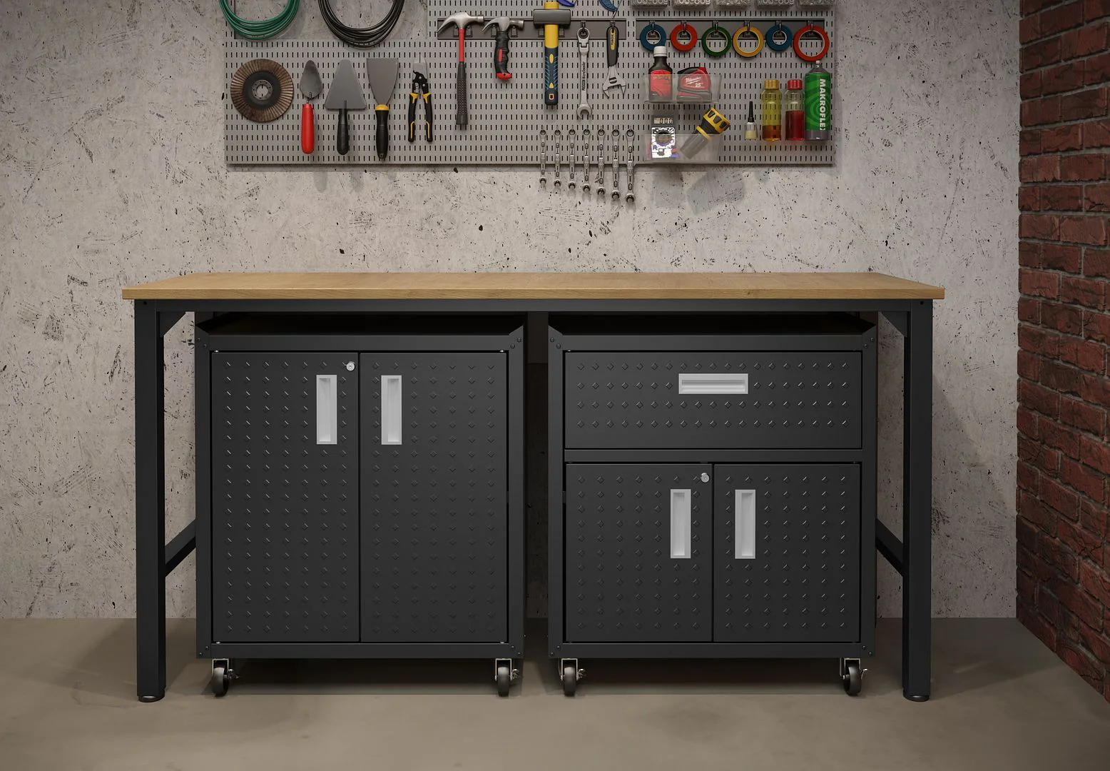 Manhattan Comfort Fortress 3 Piece Set and Worktable 2.0 - Image 4