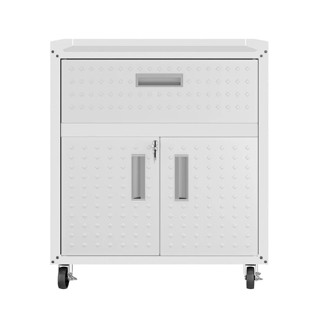Manhattan Comfort Fortress Mobile Cabinet with Drawer and Shelves - Image 8