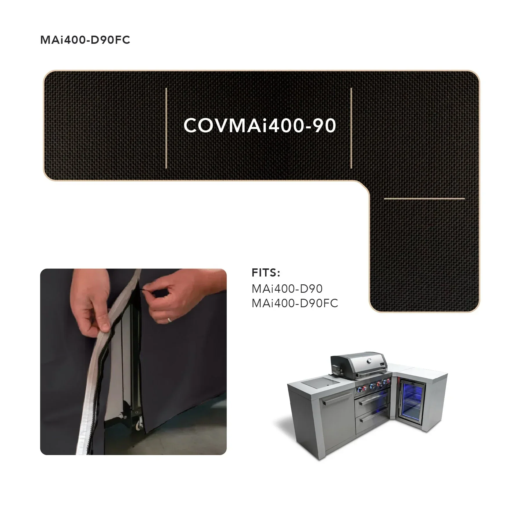 Mont Alpi COVMAi400-90 - Island Cover For 400 Deluxe 90 Degree Island Grill
