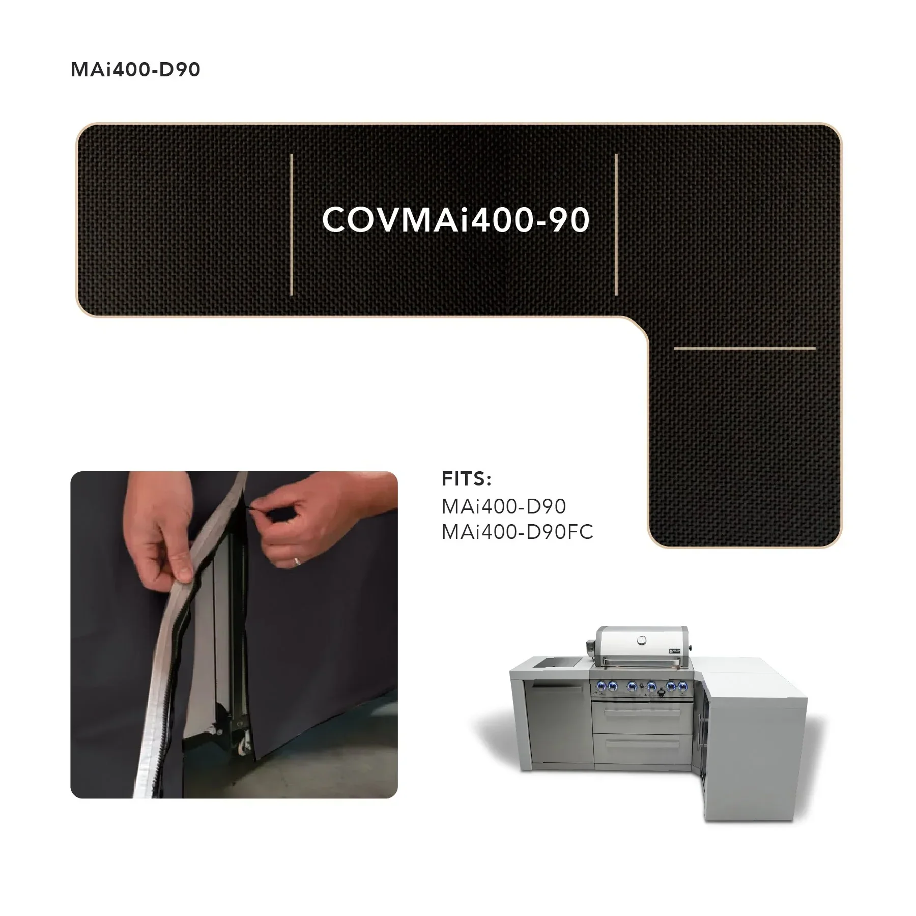 Mont Alpi COVMAi400-90 - Island Cover For 400 Deluxe 90 Degree Island Grill - Image 2