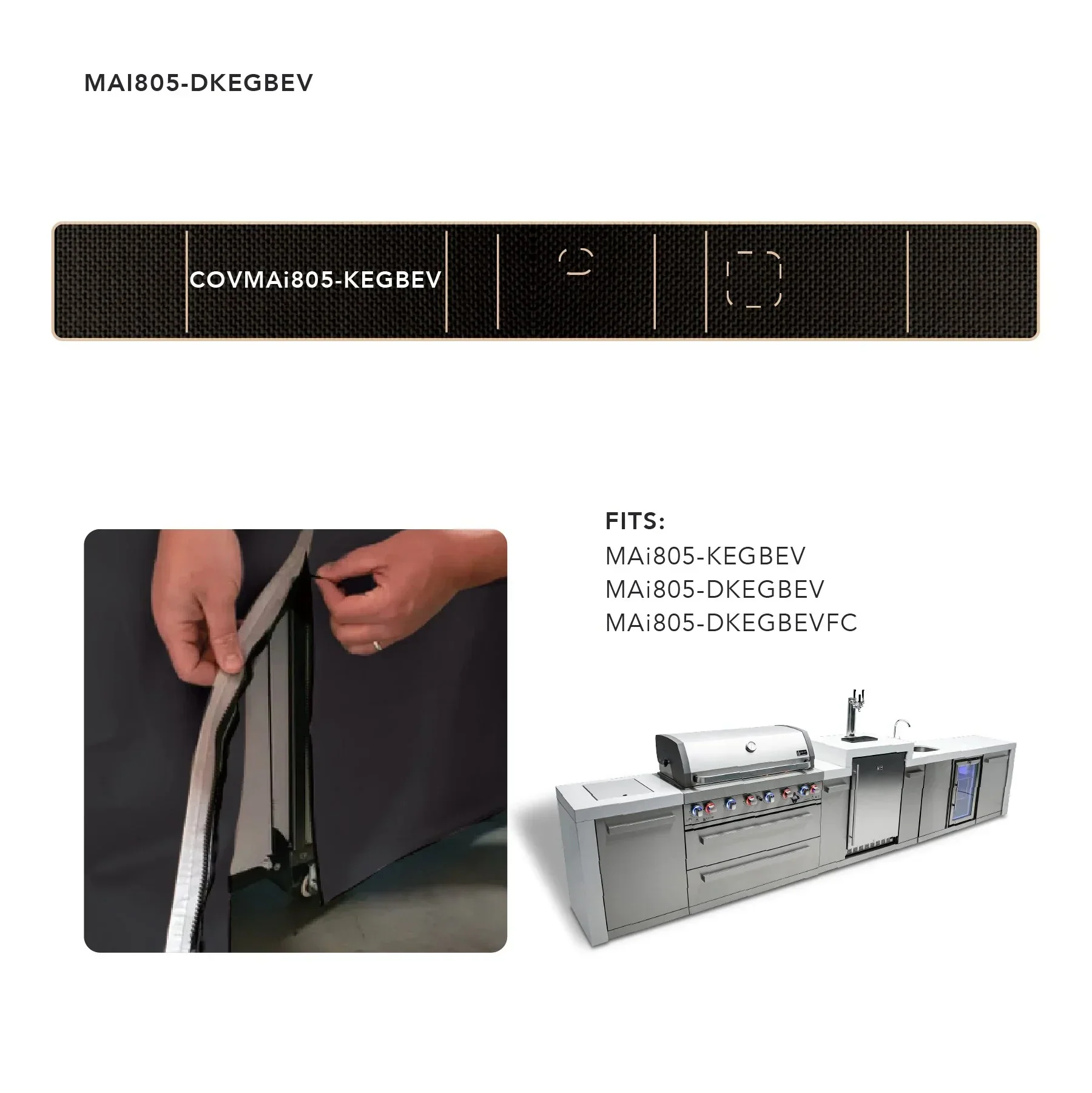 Mont Alpi COVMAi805-KEGBEV - Cover For 805 Island w/ Kegerator and Beverage Center