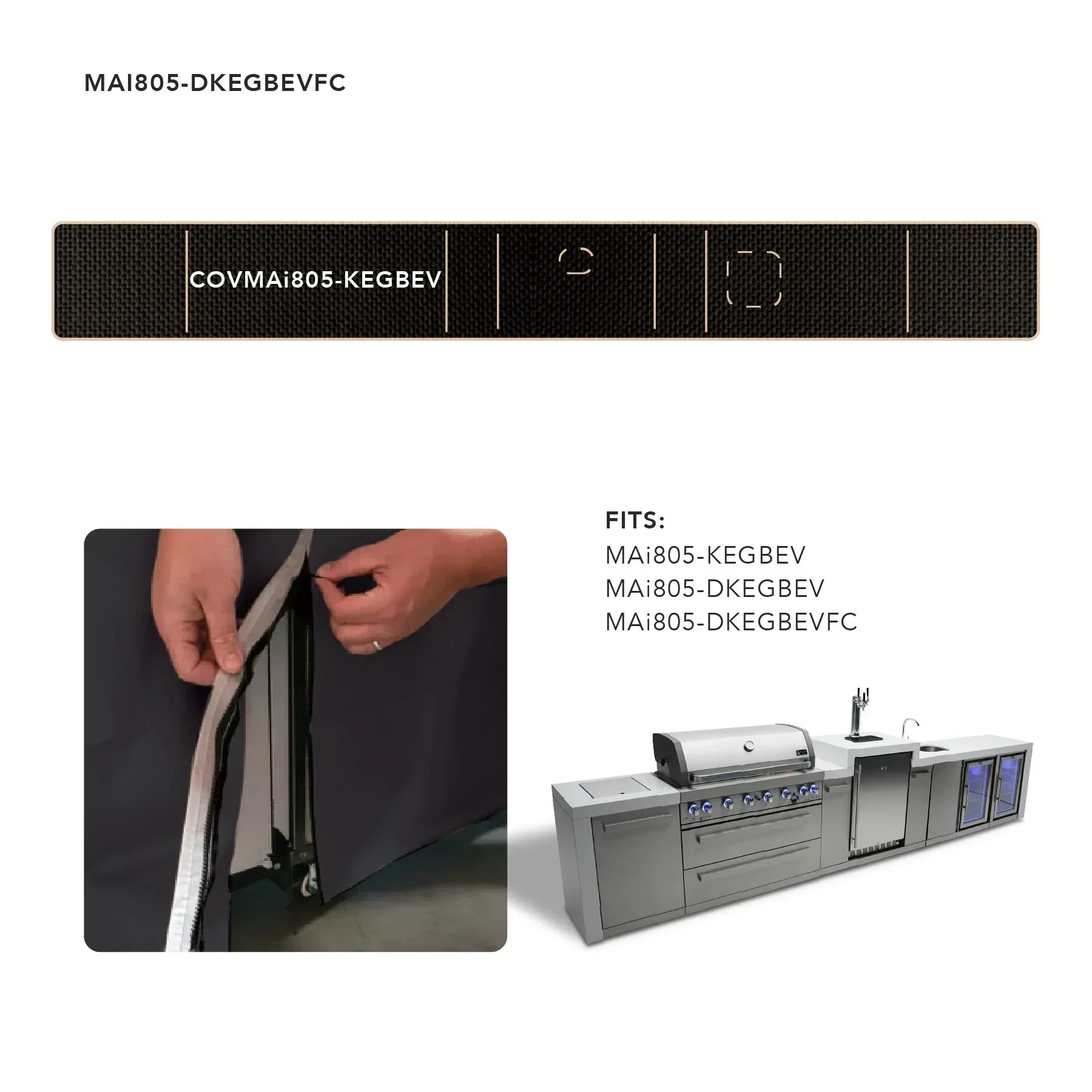 Mont Alpi COVMAi805-KEGBEV - Cover For 805 Island w/ Kegerator and Beverage Center - Image 2