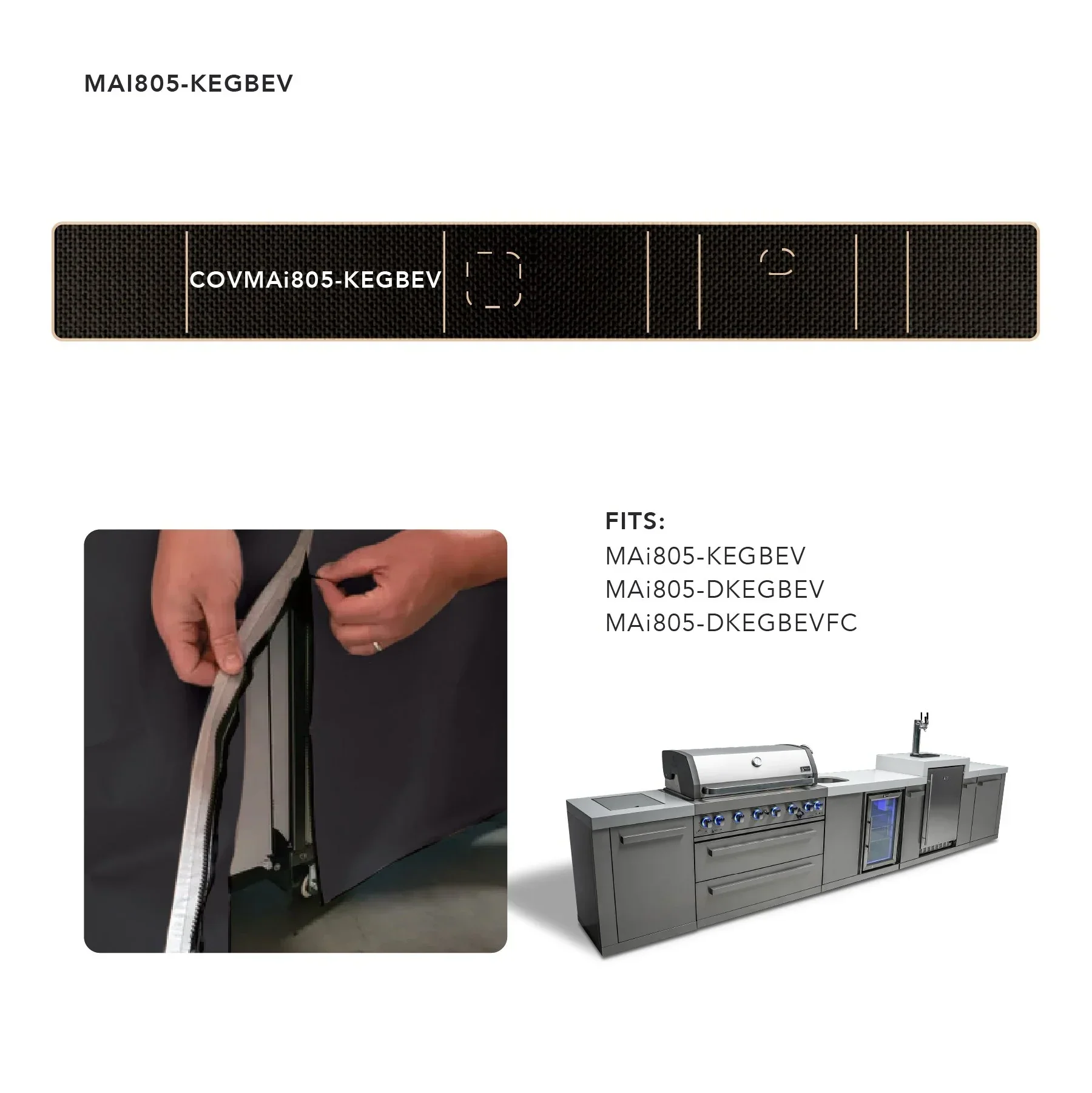 Mont Alpi COVMAi805-KEGBEV - Cover For 805 Island w/ Kegerator and Beverage Center - Image 3