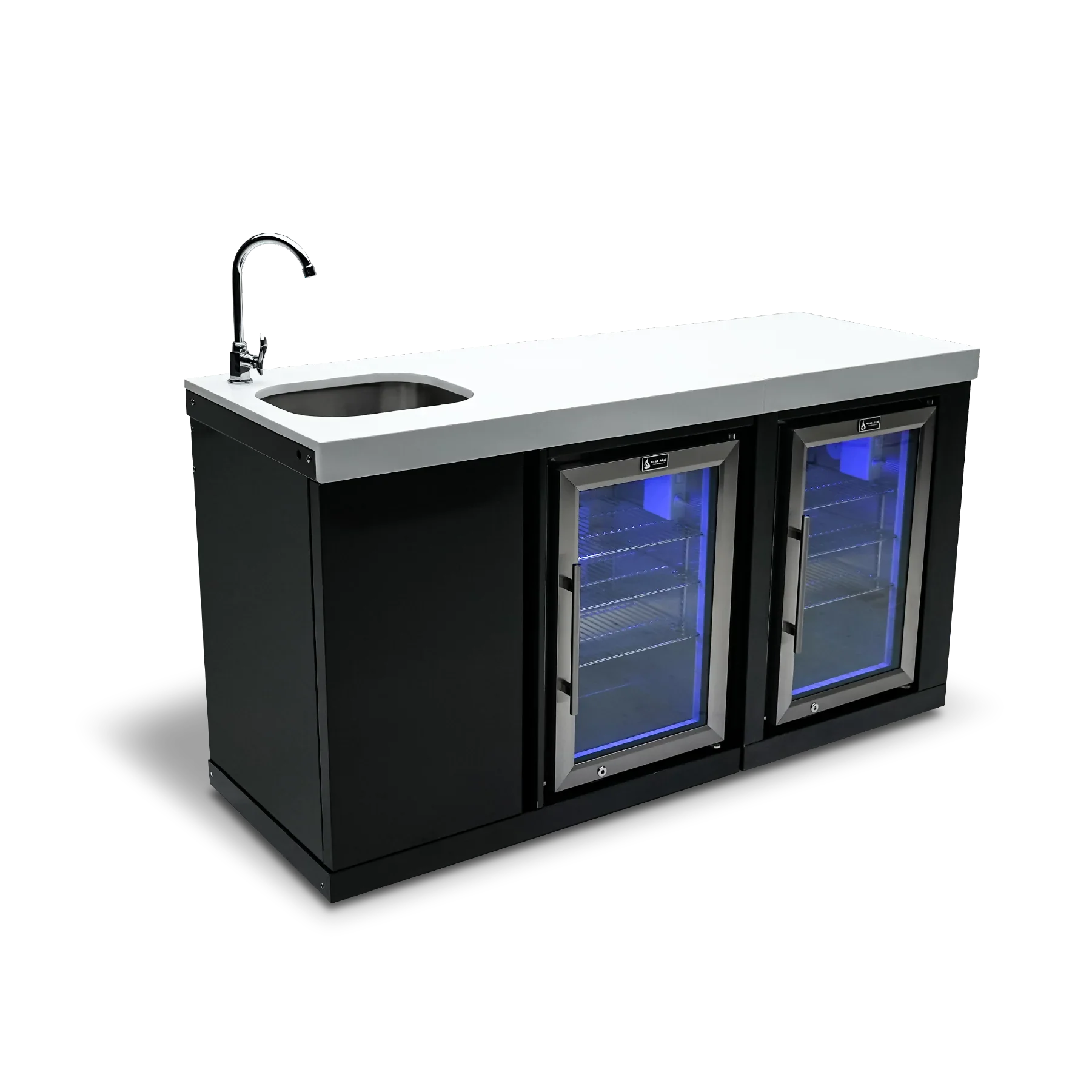 Mont Alpi MA-BEVBSSFC - Beverage Center & Fridge Cabinet - Black Stainless Steel