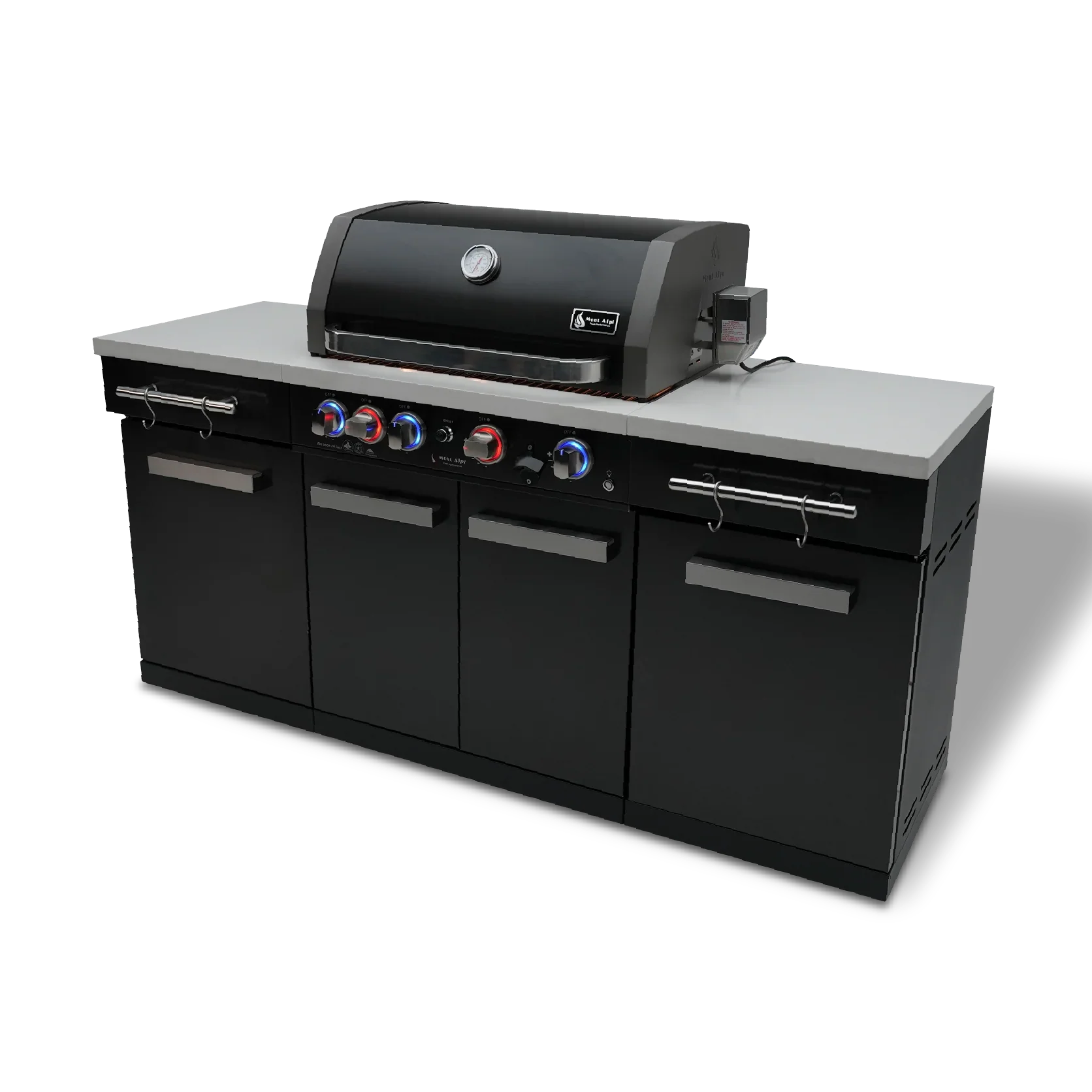 Mont Alpi Compact Series MA-957 - 6 Ft Propane Outdoor Kitchen Island in Black Stainless Steel 